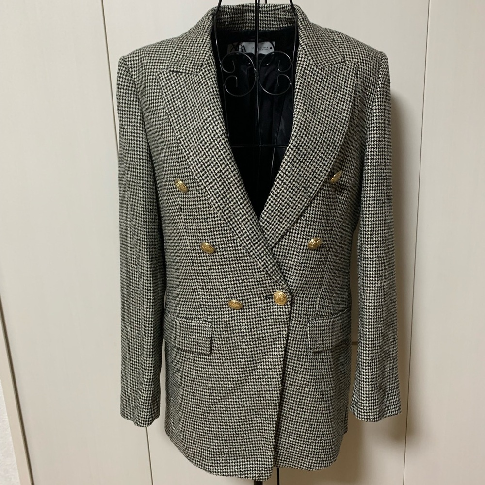 NWOT Zara Black and White Blazer Sz S